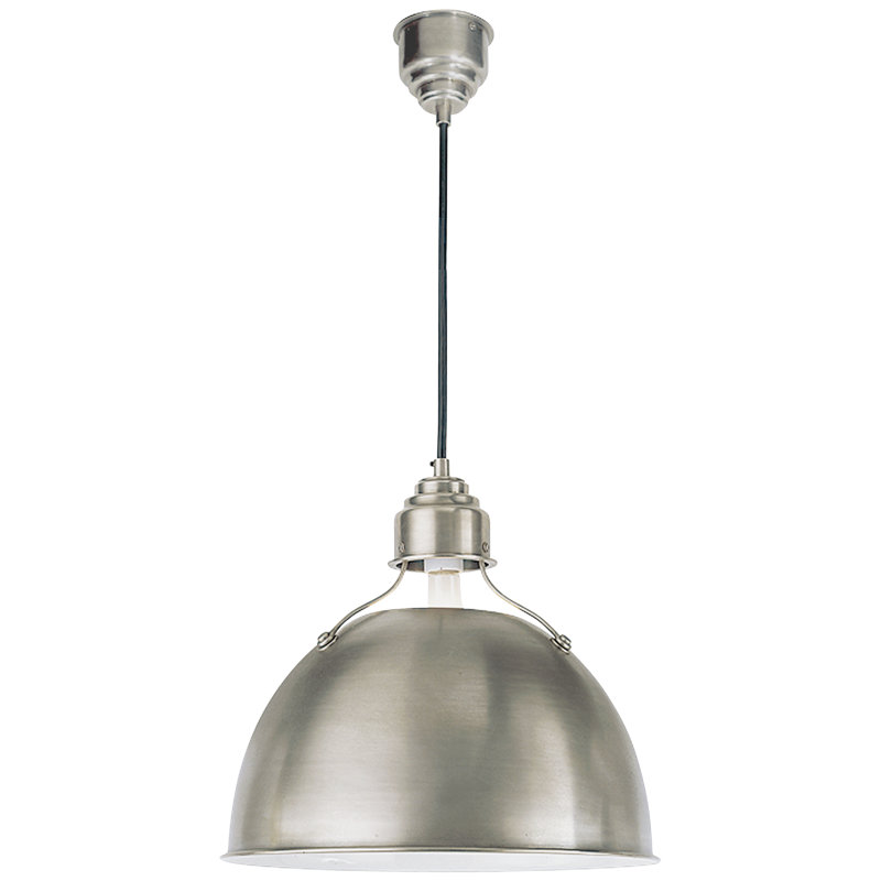 Thomas O'Brien Eugene Large Pendant, 12" H x 12" W x 12" D, Antique Nickel