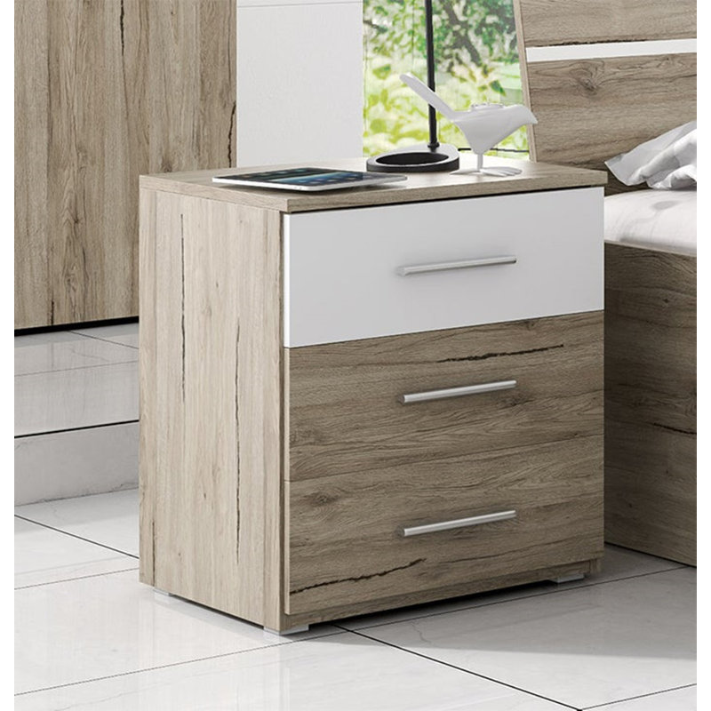 47cm W Manufactured Wood Bedside Table