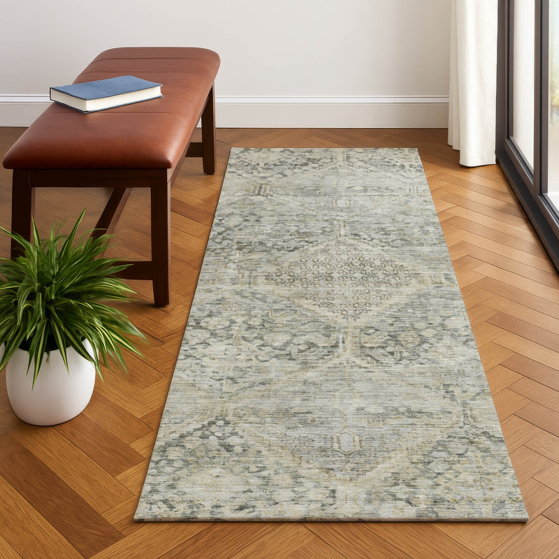Premium Machine Washable Bucz AMF1745 Geometric Rug, Runner 2'3" x 7'6"