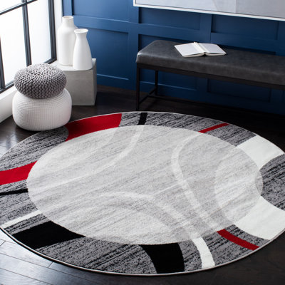 Tapis gris / rouge Anastos