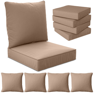 24" X 24" X 6" Outdoor Deep Seat Cushions Set - 4