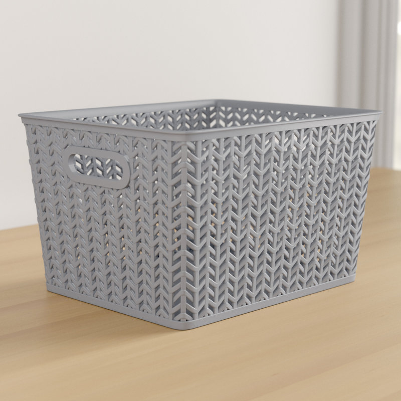 Zipcode Design™ Plastic Box, 4" H x 10" W x 8" D, Gray