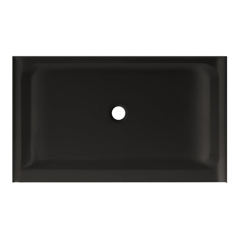 Voltaire 48" x 32" Single-Threshold, Center Drain, Shower Base, Black