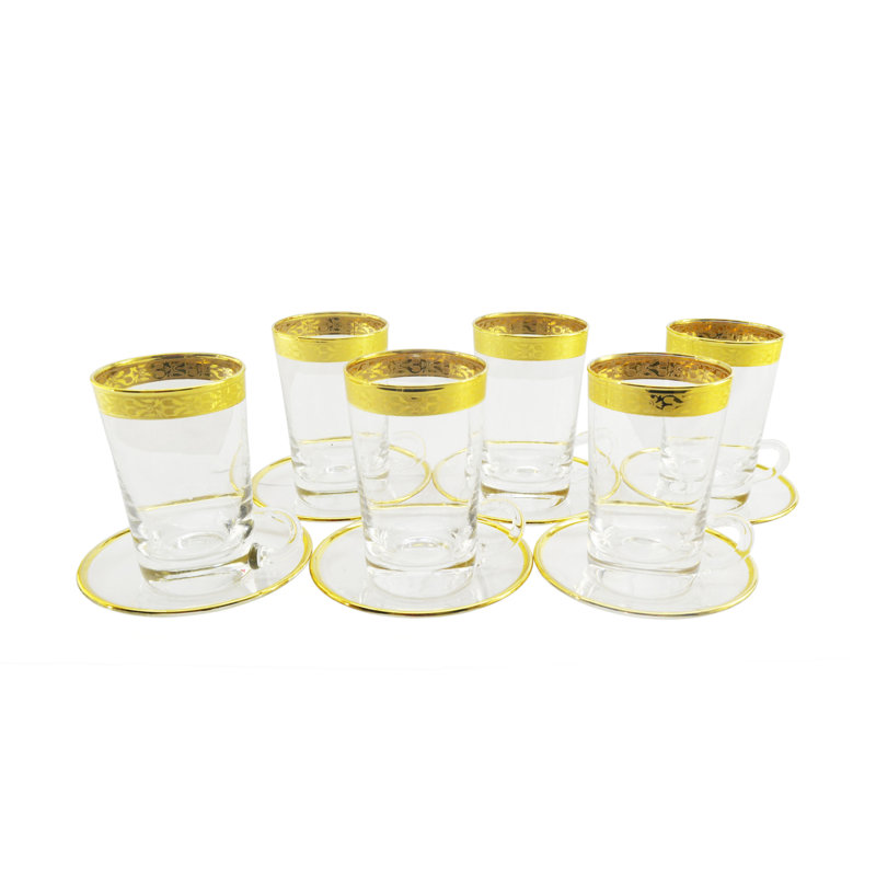 Verre à boire 8 oz thé/demitasse es avec décoration rim