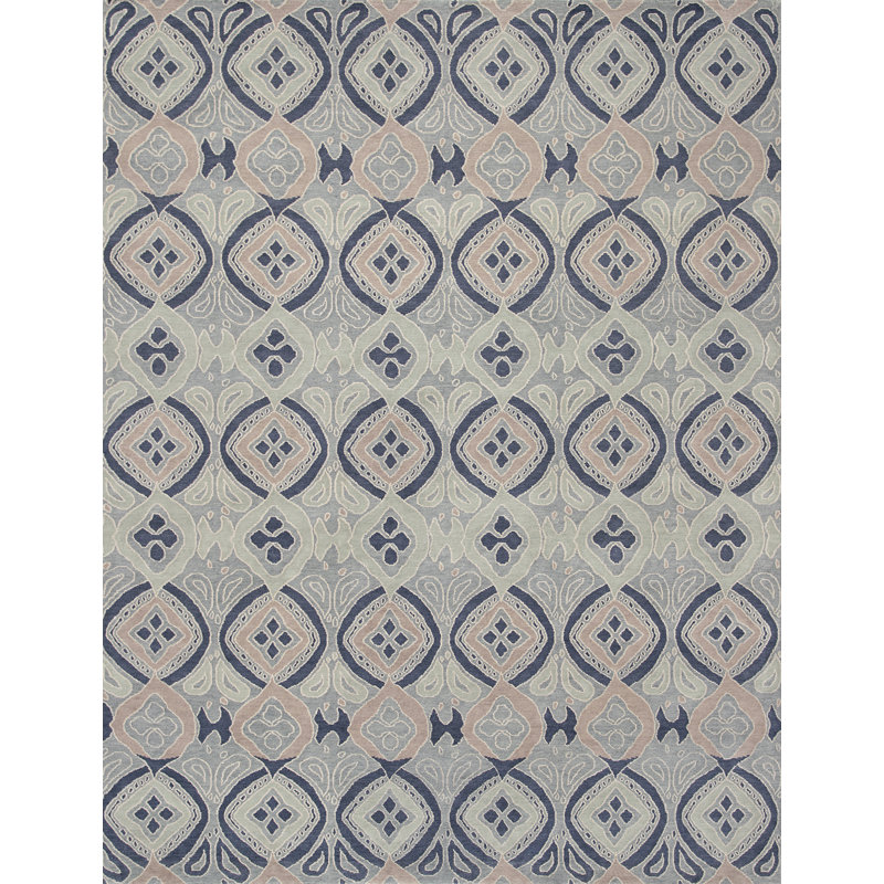 Contemporary Hand Knotted Wool Geometric Area Rug, Rectangle 12' x 15'