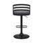 Tabouret de bar rotatif à hauteur ajustable Hancock en similicuir, bois et métal-14935369-89157371-63322040
