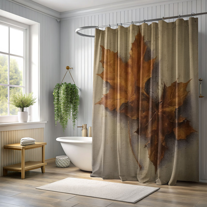 Rideau de douche Vintage Maple Wonders - Premium, H 74 po x l 71 po