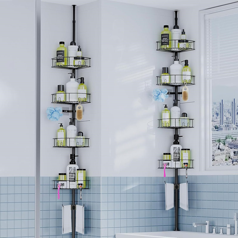 Metal Tension Bathroom Shelves