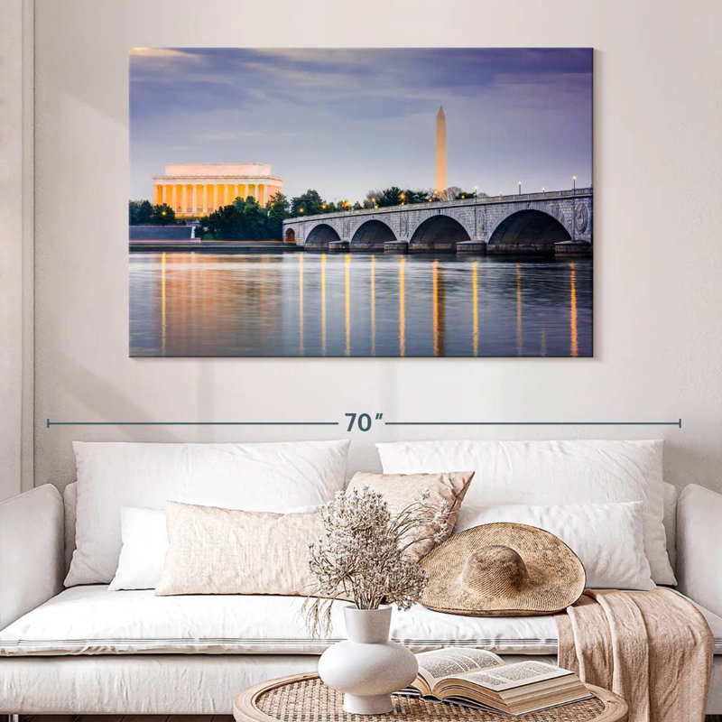 Lilie Arlington Memorial Bridge au crépuscule, H 34 po x l 51 po