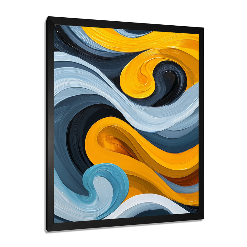Nyara - Abstract Canvas Art Print, Noir, noir, noir, noir, H 20 po x l 12 po, Reproduction encadrée d'une seule photo