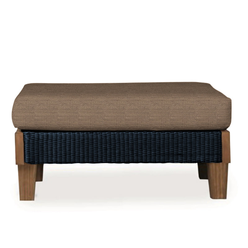 Catalina Outdoor Ottoman, Sailcloth Seagull, Ebony
