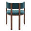 Chaise de salle à manger unique en bois à dossier courbé avec coussin de protection convenant à la cuisine ou à la salle à manger (ensemble de 2, indigo)-2074964670