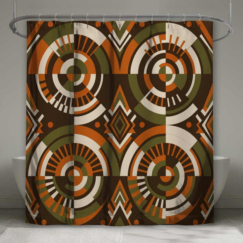 Rideaux de douche à motifs géométriques très longs, 70in W x 72in H