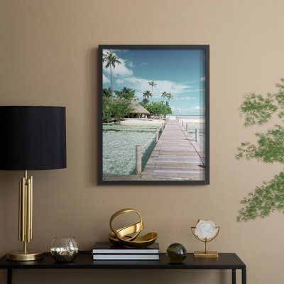 Tahiti Beach, reproduction encadrée - bois massif