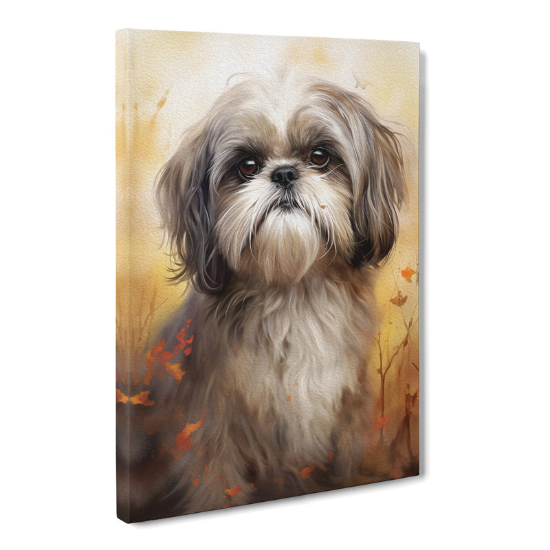 Shih Tzu Tachisme - Wrapped Canvas, 76cm H x 50cm W x 3cm D
