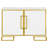 White Freestanding 2-door Cabinet With Gold Trim And 3 - 4 Storage Compartments Art Accent 2 Doors, Trim, Adjustable Shelves
