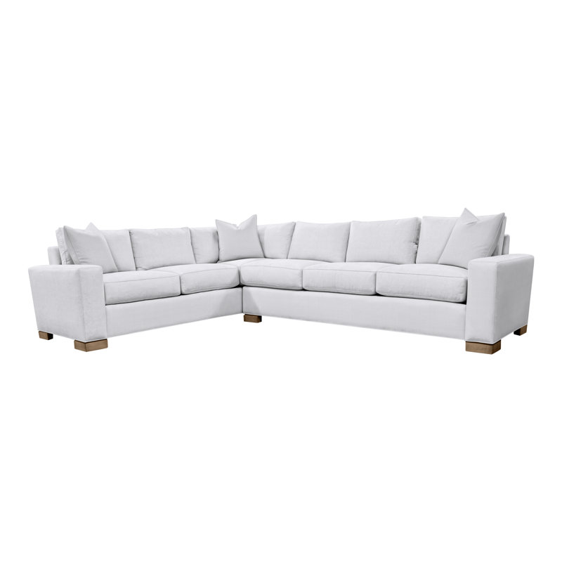 Canapé modulaire 2 pièces American Bungalow Claremont, Mélange de lin Navada Snow, Hampton