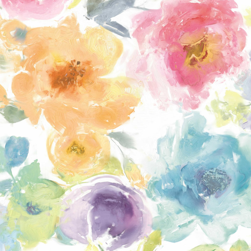 Motif floral multicolore, H 12 po x l 12 po