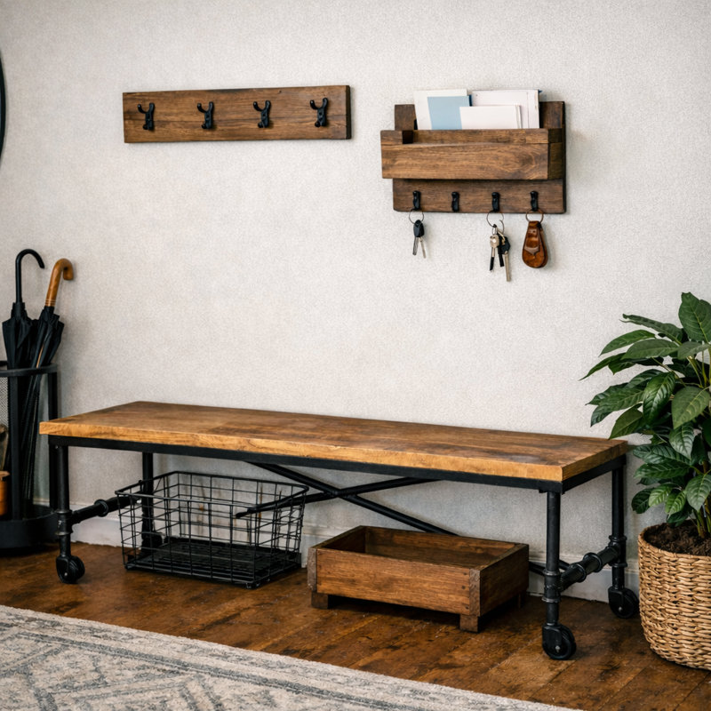 Banc en bois avec roues Adairsville