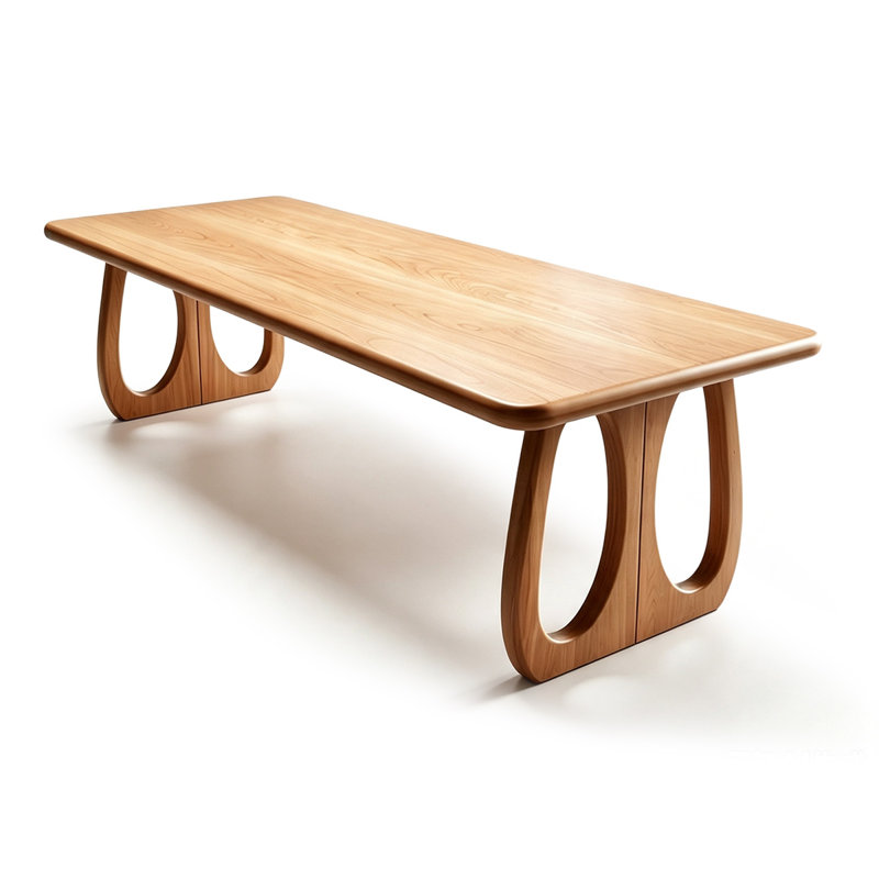 Burlywood Rectangular Solid Wood Dining Table, 29.53"H×70.87"L×31.50"W