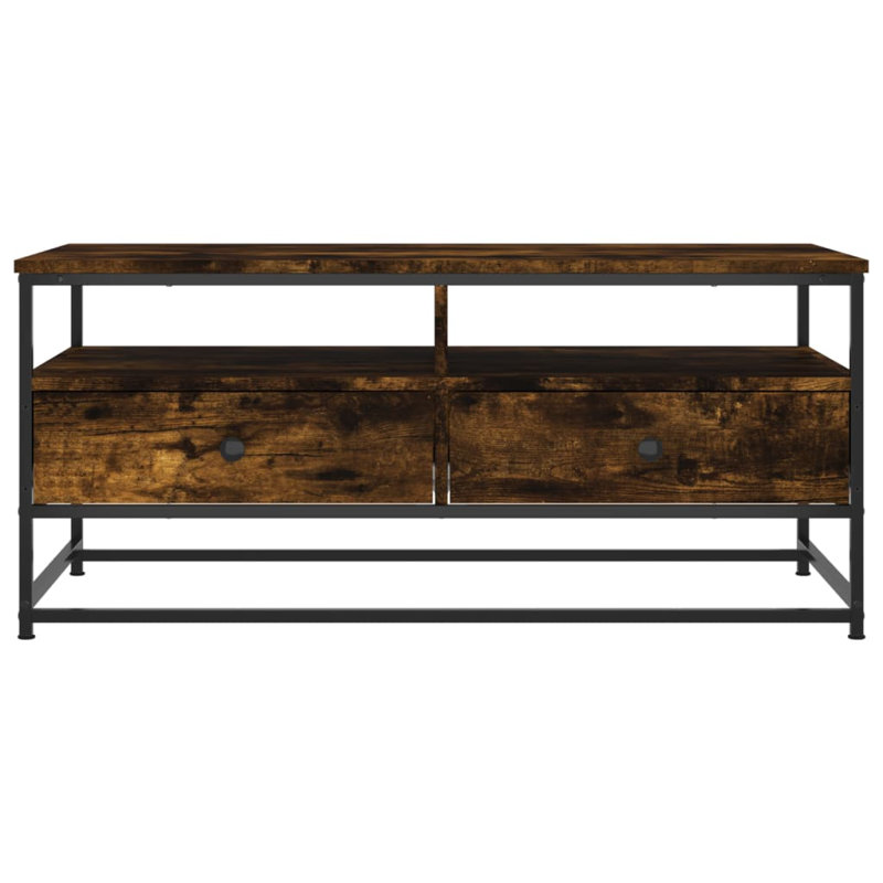 Hartnell Four Leg Coffee Table with Storage, Smoked Oak