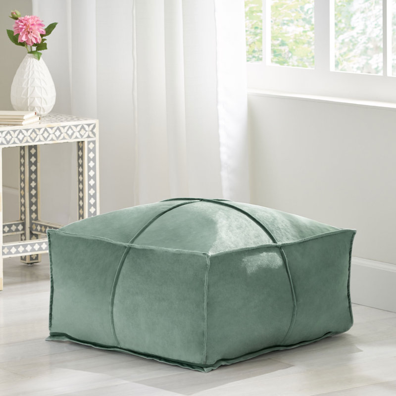 Mariya Velvet Pouf, Turquoise