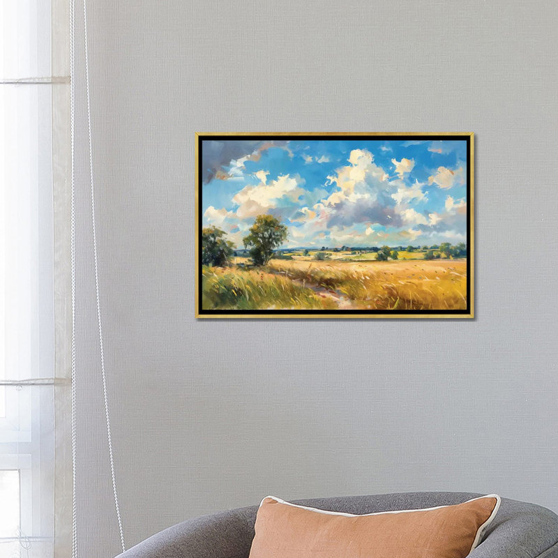 «Summer Fields, County Mayo», reproduction d'art mural, H 18 po x l 26 po, Reproduction encadrée sans passe-partout, Doré