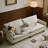 Light Retro Fabric Straight Sofa