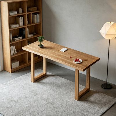 Practical White Oak Solid Wood Rectangular Desk