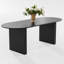 Table de salle à manger ovale moderne de style ferme Bren 79 po avec pied cannelé et fini mat en bois.-1381785617-1381785618