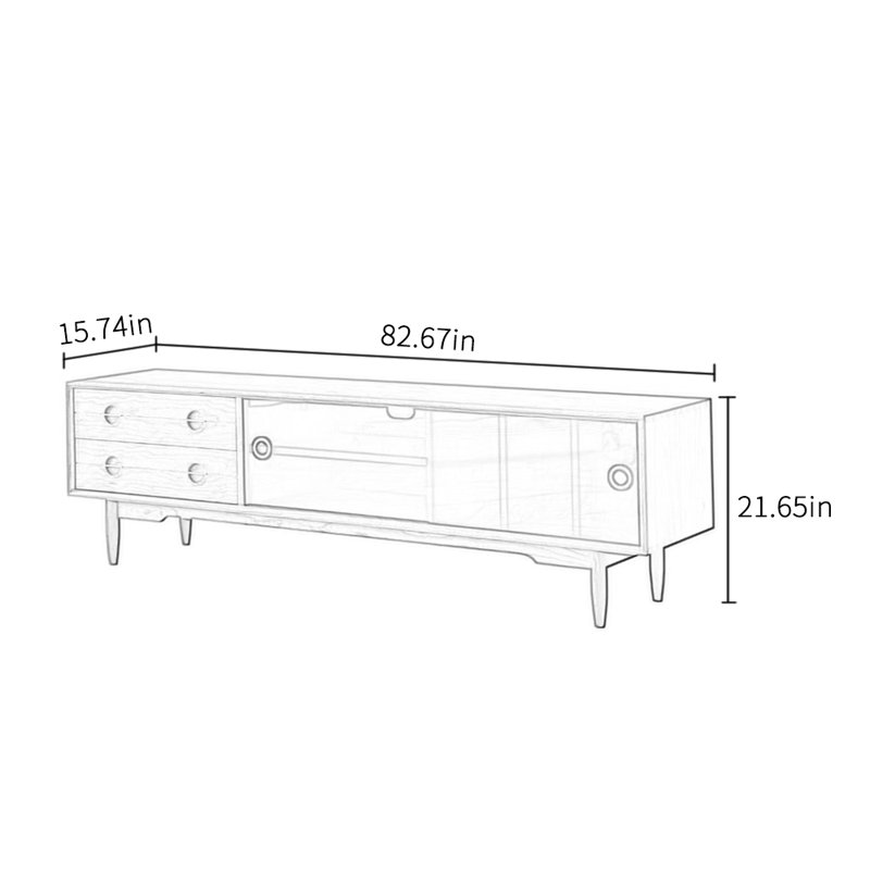 Meuble télé en bois massif rétro Creative Design Sense, 82.67"