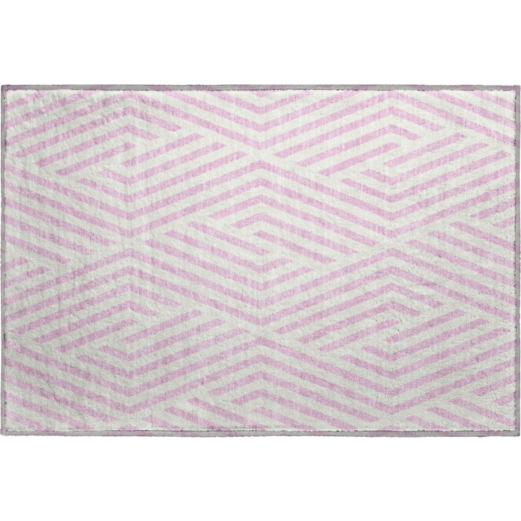 Premium Machine Washable Cerrito AMF550 Pink Rug