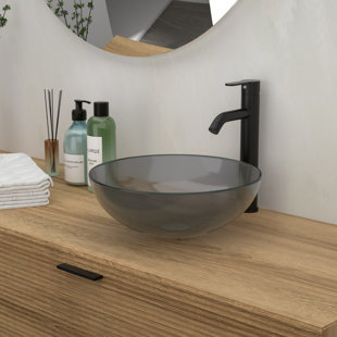Tempered Glass Vessel Bathroom Sink