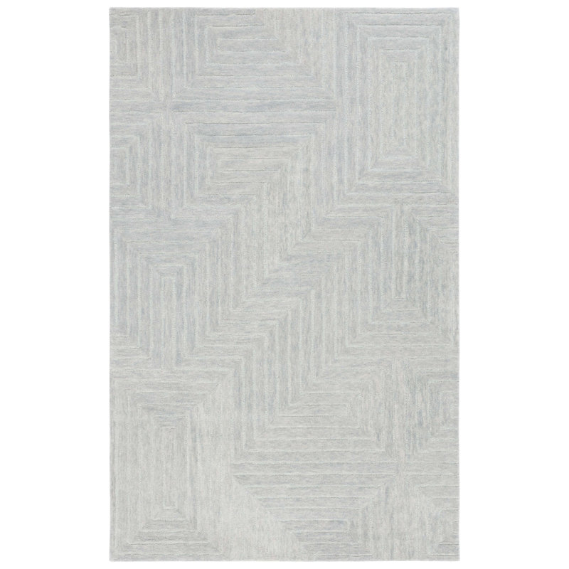 Tapis bleu en laine touffeté à la main Chatham, Rectangle 5 pi x 8 pi