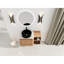 Meuble-lavabo mural de 36 po pour salle de bain, lavabo d'art en céramique, tablettes de rangement, charnières à fermeture douce, 45 poignées cachées, abat-jour imitation chêne