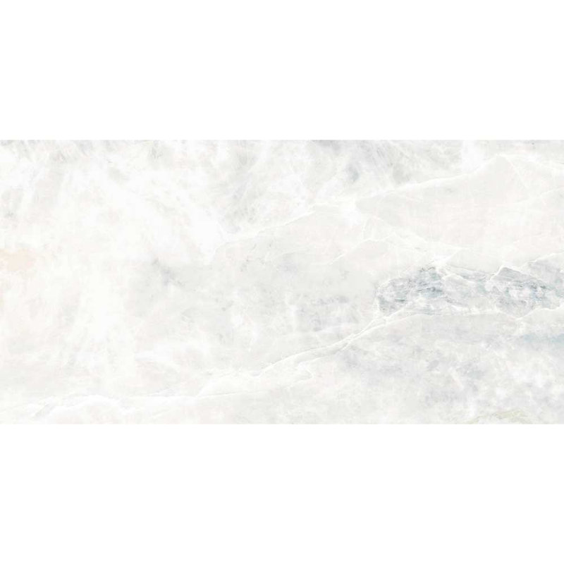 Adin 24" x 48" Marble Look Porcelain Tile, White/Gray