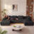 Boneless 96" L-Shaped Boneless Modular Cloud Couch Sectional Sofa-1045483157