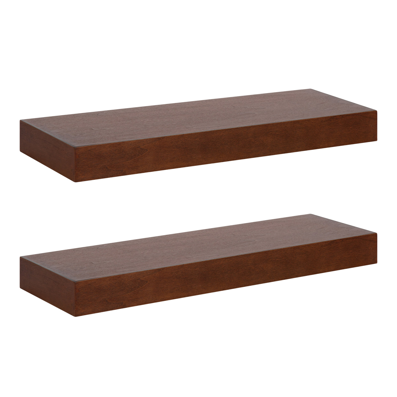 Jeremiah 2 Piece Picture Ledge Wall Shelf, Cherry, 2.3" H x 24" W x 8" D