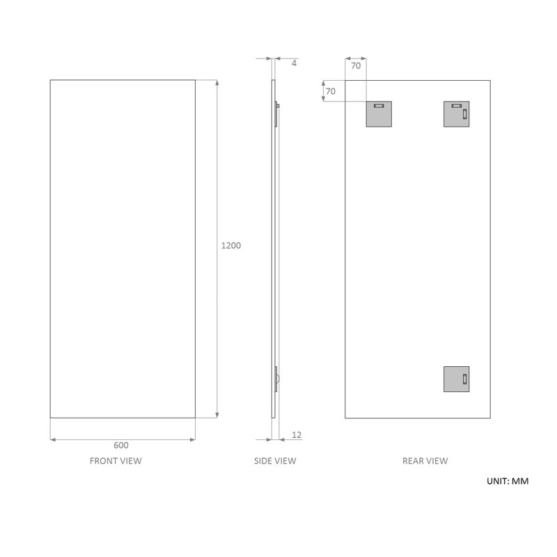 Abitha Flat Wall Mirror, 120cm H x 60cm W
