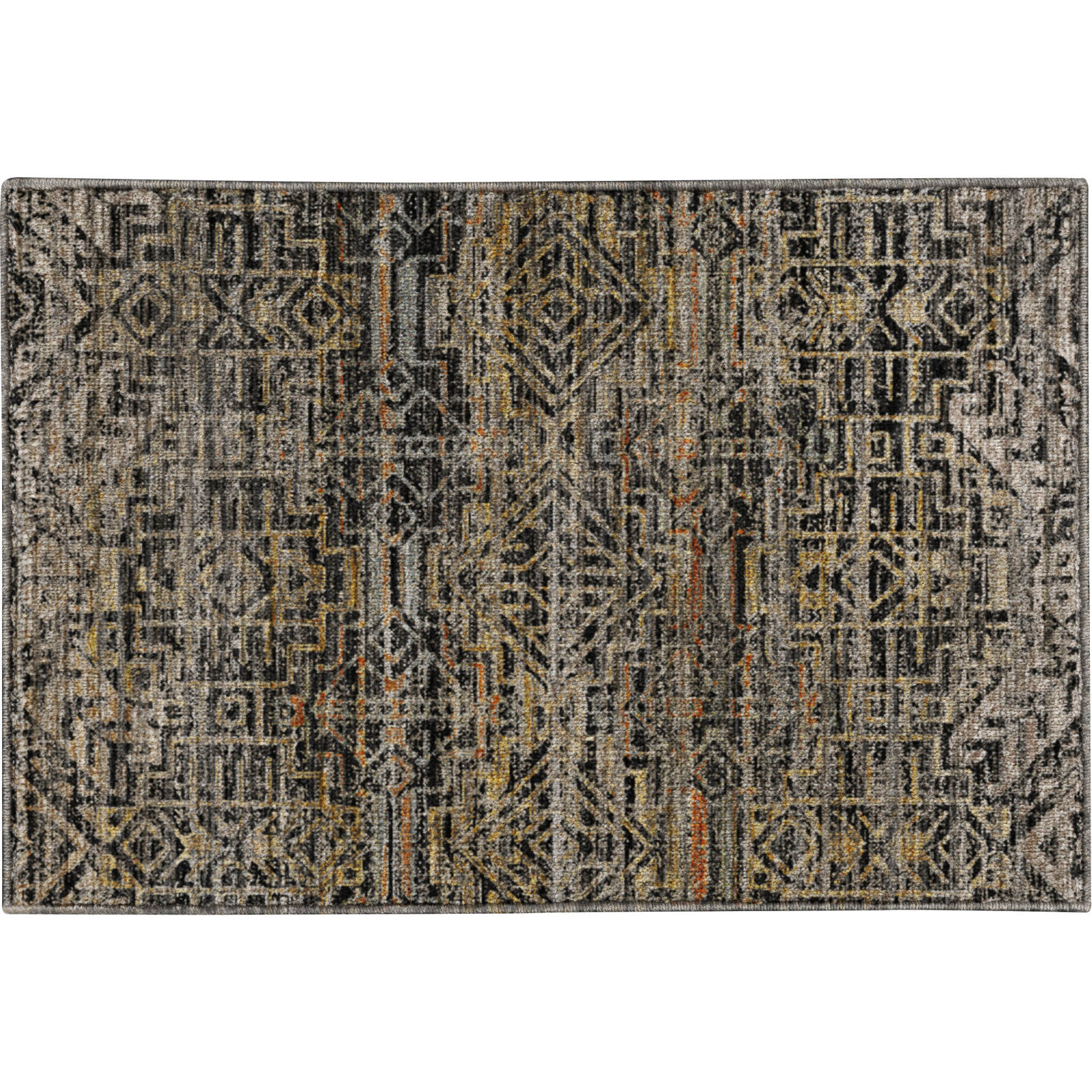 Premium Machine Washable Tirico Casual Rug, Black, 2'6" x 3'10"