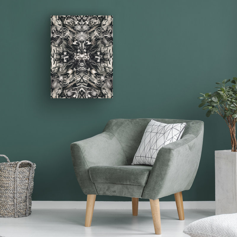 Art abstrait sur toile symétrique, bolologien boliné, 14" H x 19" W