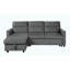 Canapé-lit modulaire réversible moderne en velours gris clair de l 81,5 po avec méridienne de rangement et poche latérale-1788447162-1788447046