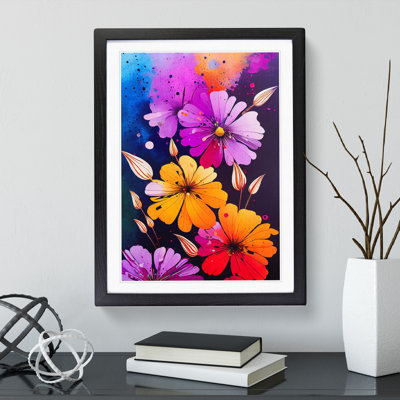 Splattered Flowers No.1 - Framed Print
