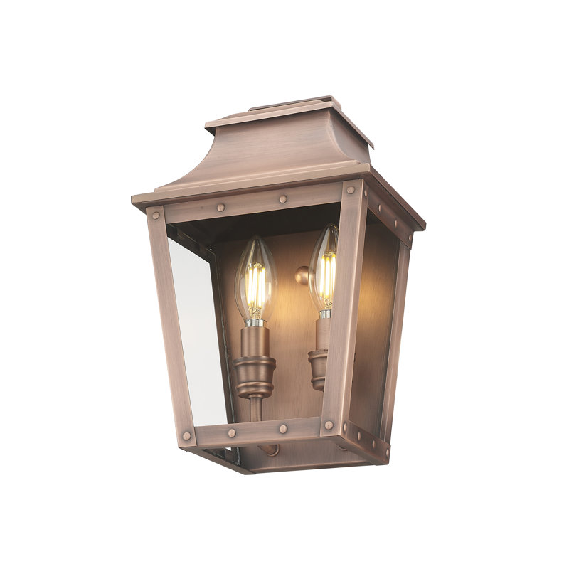 Hazeldell Copper Wall Light, 11.5" H x 7.5" W x 5.25" D, Copper Patina