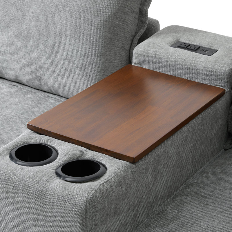 Canapé modulaire avec rangement Buelow, Polyester gris
