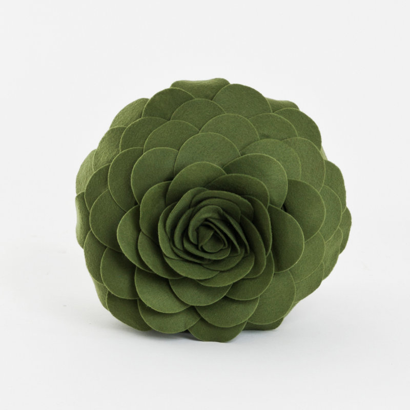 Felt Collection Appliqued Throw Pillow, Kiwi, 13" H x 13" W