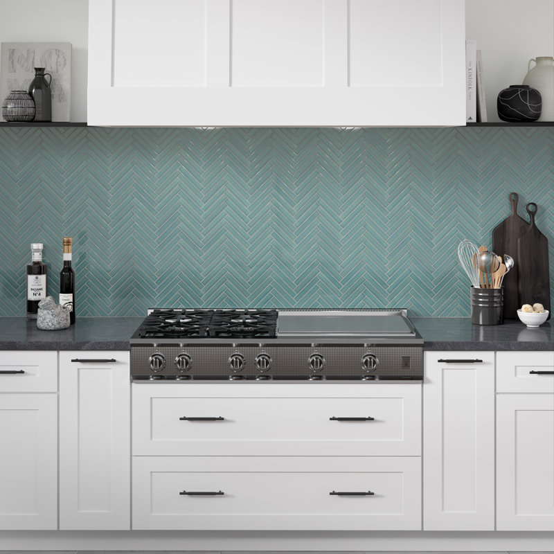 Regala™ 8" x 10" Porcelain Herringbone Mosaic Tile, Present