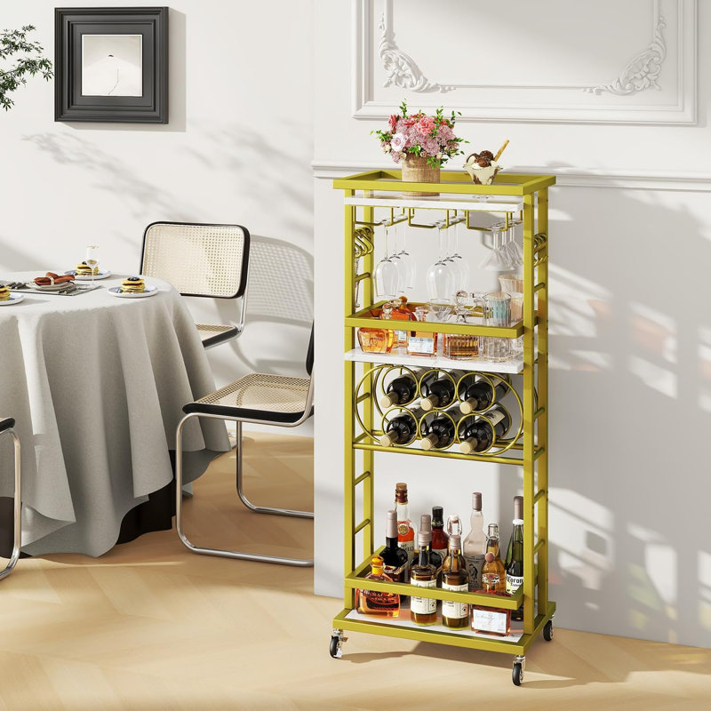 Steel Bar Cart, Gold