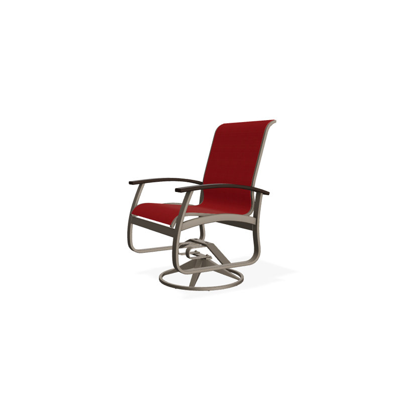 Belle Isle Outdoor Dining Armchair, Red 1D Sunbrella®, Gloss White, Kona P10