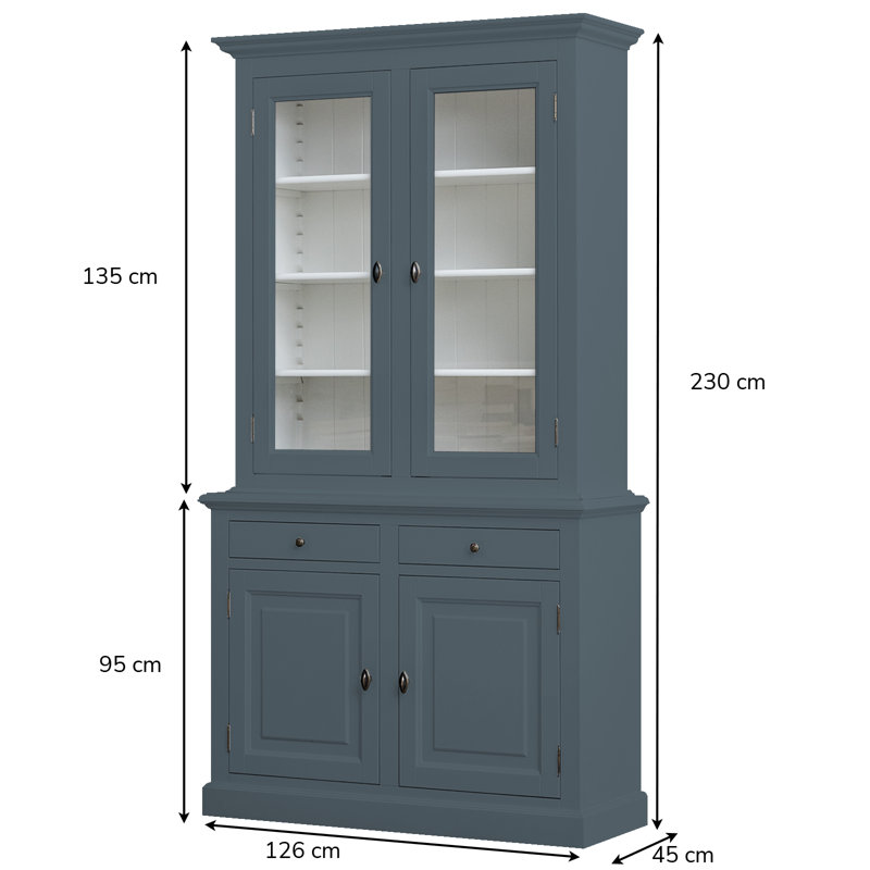 Ava-Kate Display Cabinet, Blue Grey